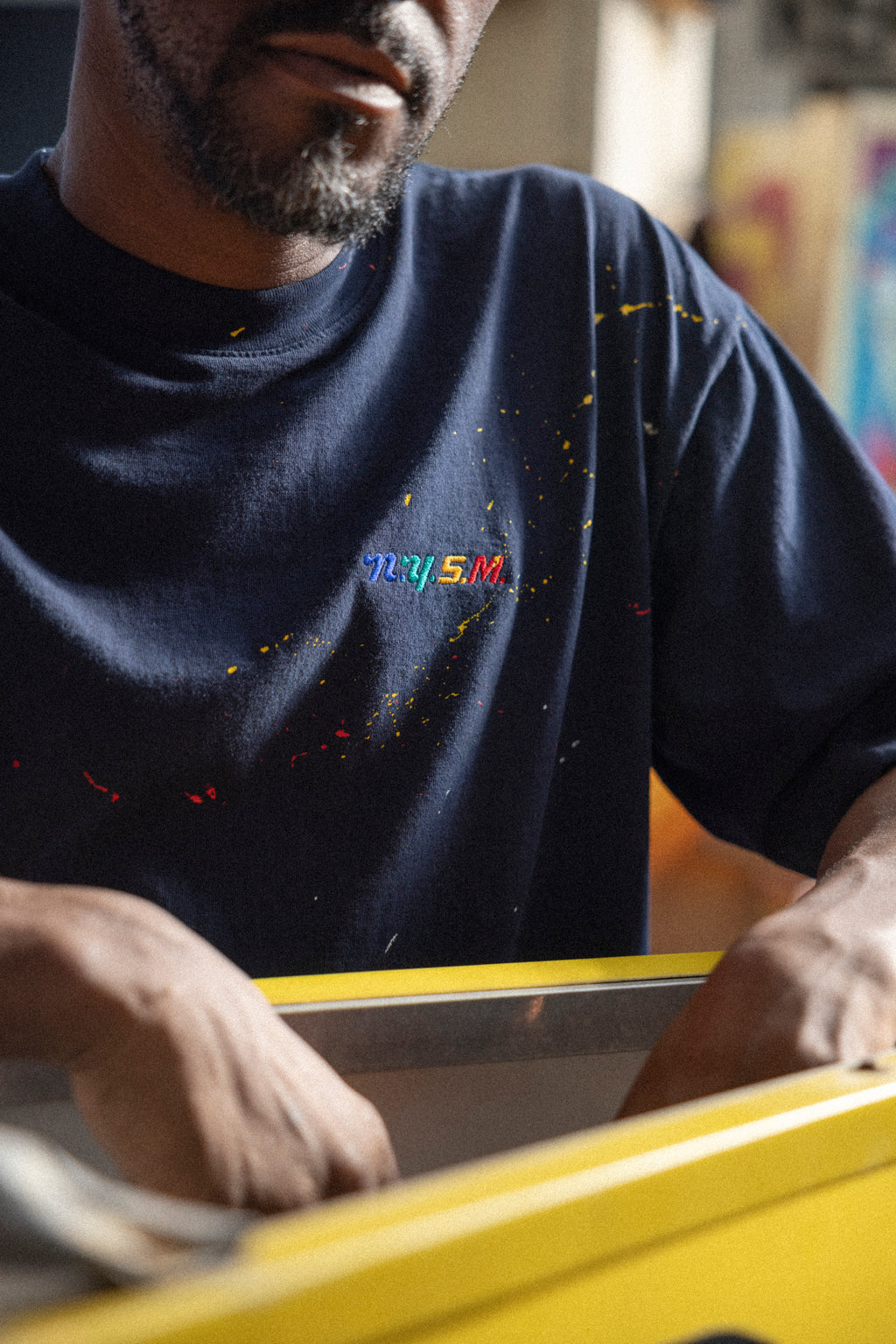NYSM Splatter Tee - Navy