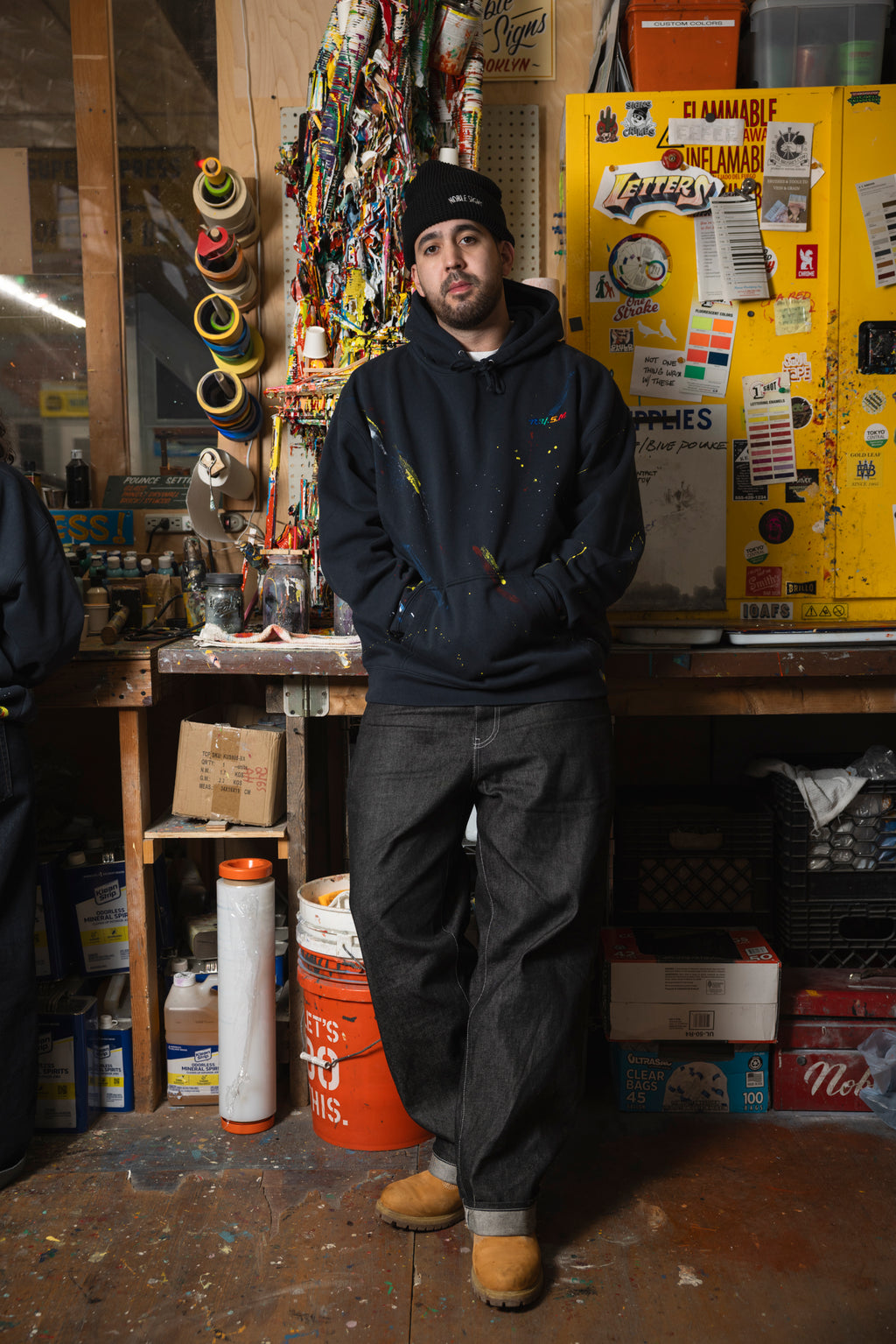 NYSM Splatter Hooded Sweatshirt - Navy