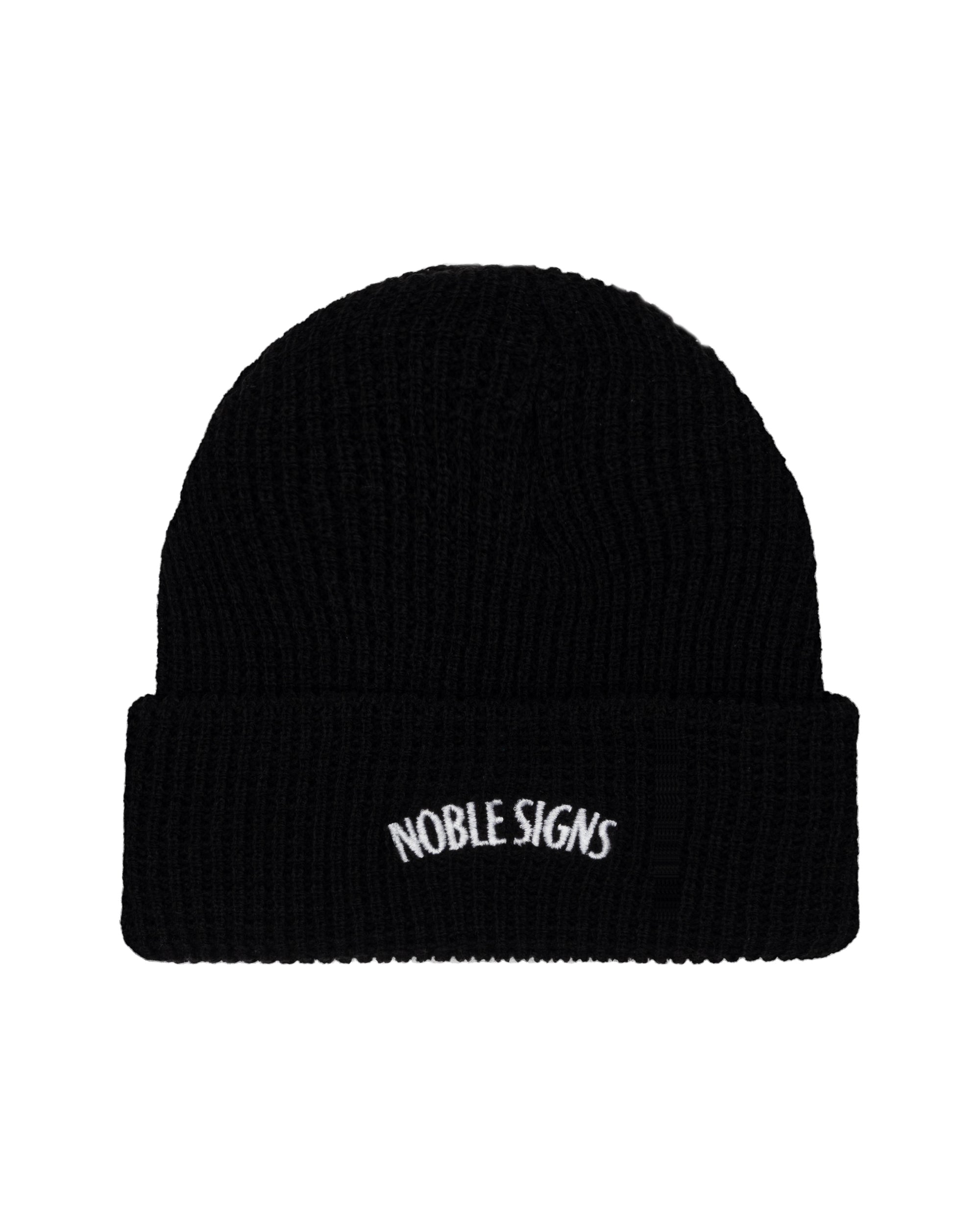 Noble Signs Waffle Knit Beanie - Black