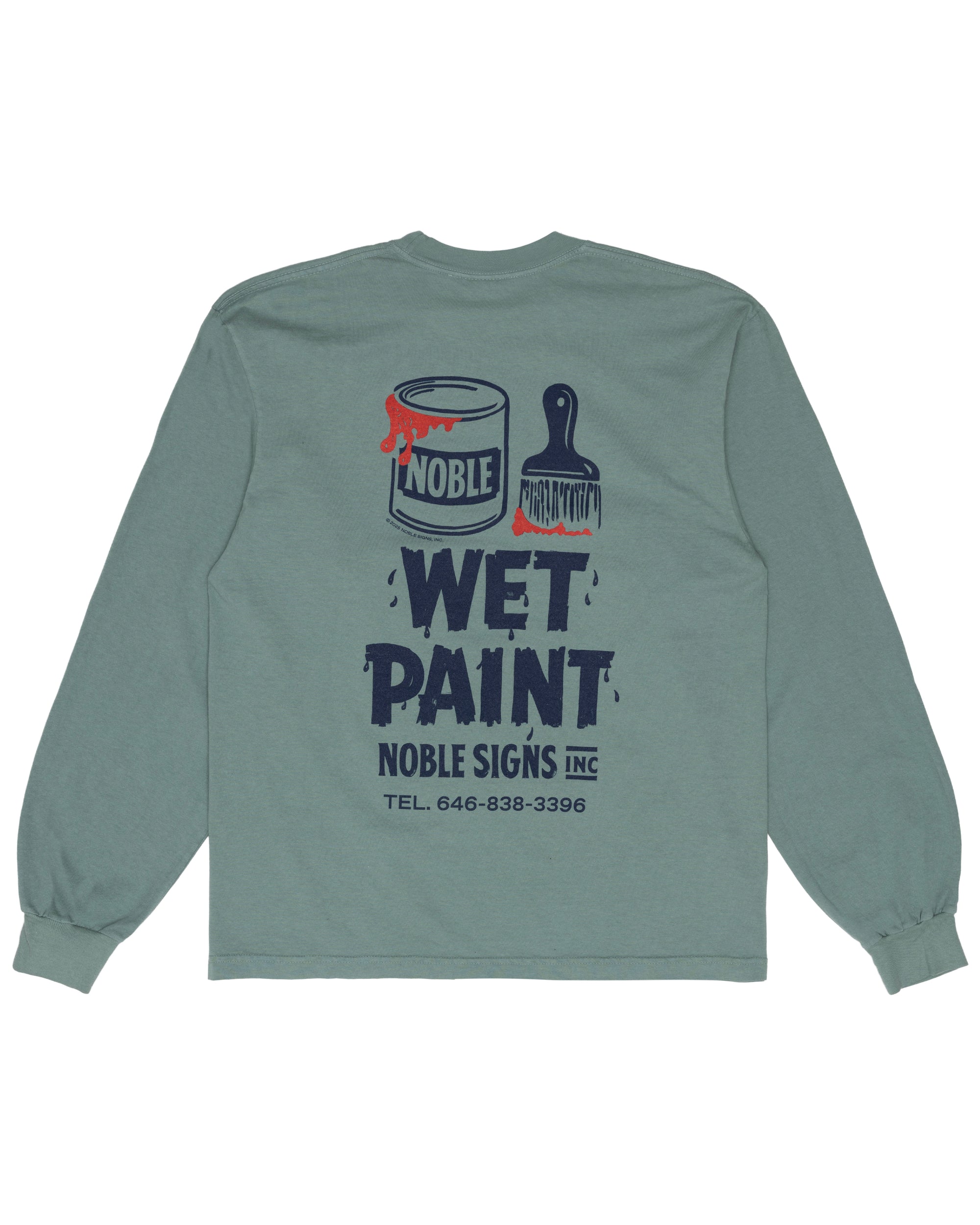 Wet Paint Long Sleeve Tee - Atlantic Green