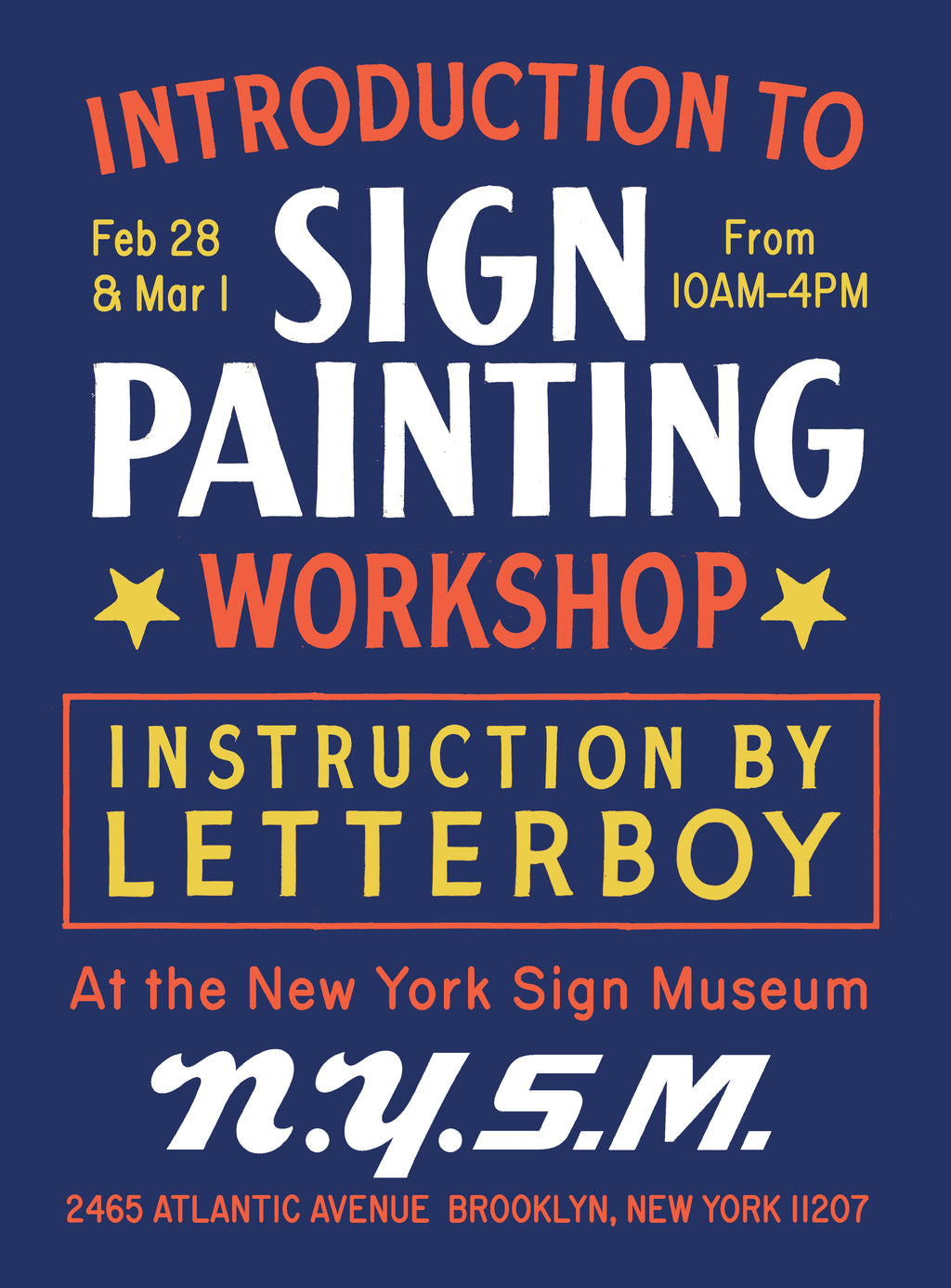 Introduction to Sign Painting Workshop with Letterboy - Feb 28 & Mar 1