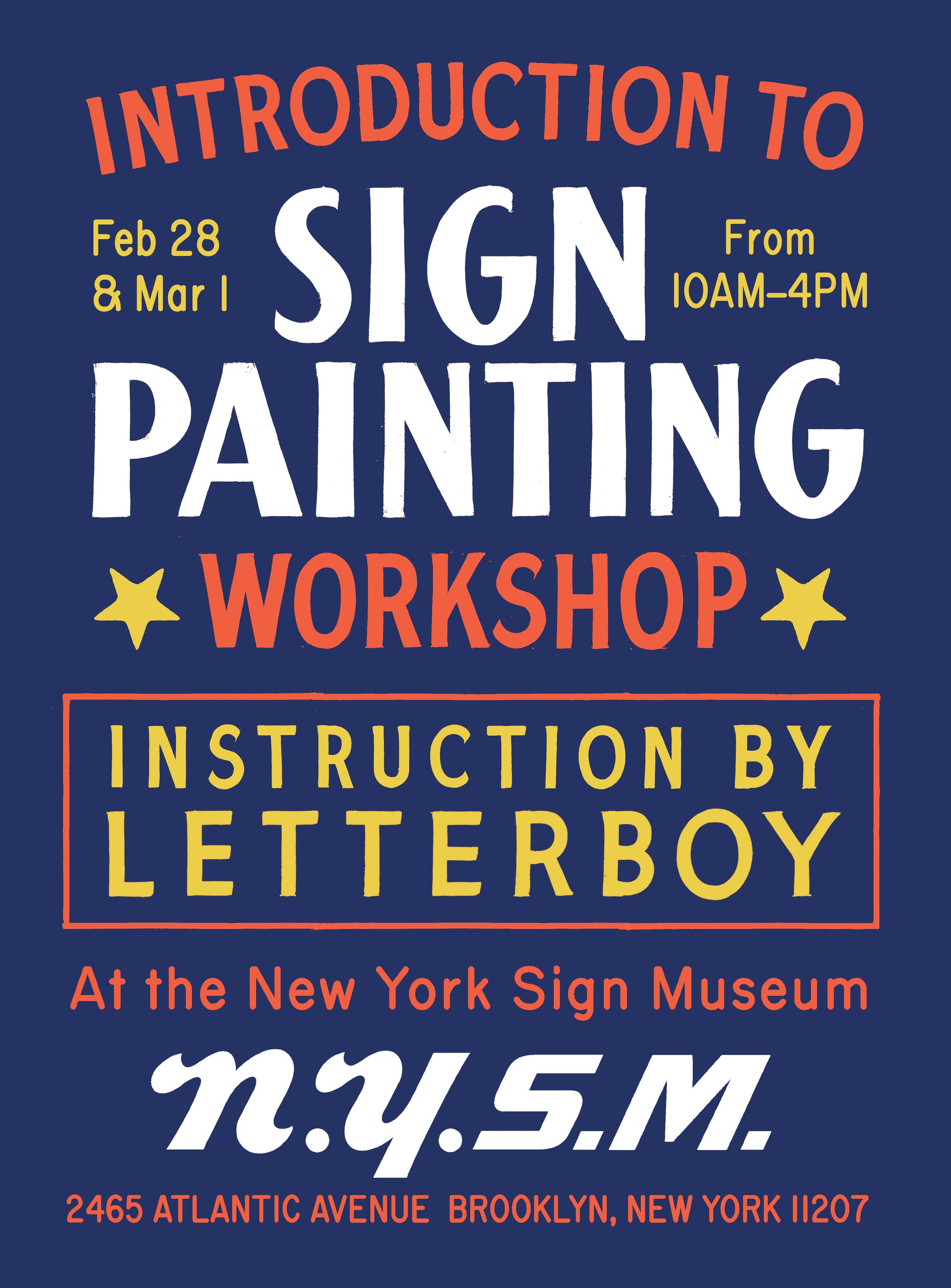 Introduction to Sign Painting Workshop with Letterboy - Feb 28 & Mar 1